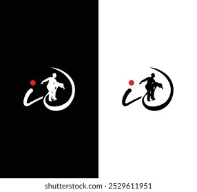 Elegant Letter id Couple Dance Logo Design with Flowing Silhouette for Creative Branding