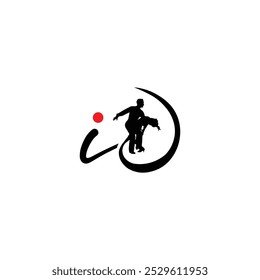 Elegant Letter id Couple Dance Logo Design with Flowing Silhouette for Creative Branding