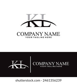 Elegant letter K L initial accounting logo design concept, accounting business logo design template