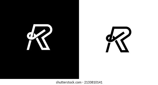 Elegant Letter KR Monogram Logo Design Vector