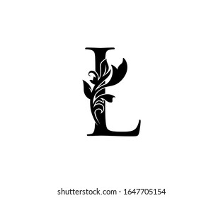 Elegant Letter L Graceful Royal Style Stock Vector (Royalty Free ...