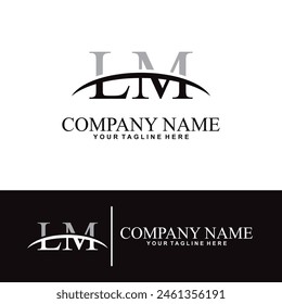 Letra elegante L M concepto de diseño de logotipo contable inicial, Plantilla de diseño de logotipo de negocio contable