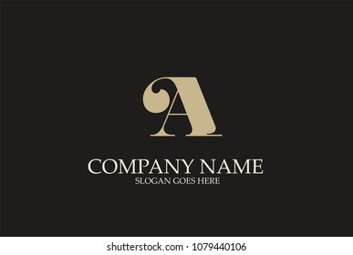 Elegant A Letter Logo Design.Creative monogram logo