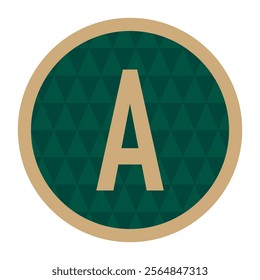 Elegant Letter A Logo with Gold Rim and Green Geometric Background – A Perfect Combination for Premium Branding and Sophisticated Corporate Design