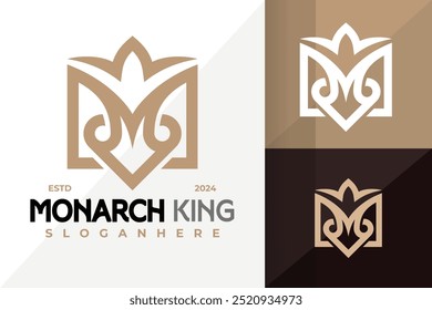 Elegant Letter M Crown logo Icon Vector Design. Creative simple logos designs illustration