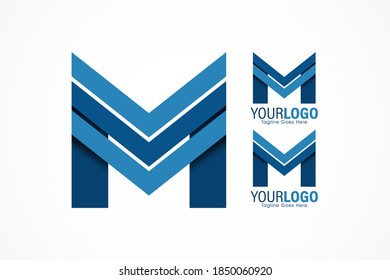 eleganter Buchstabe m, Vektorlogo 