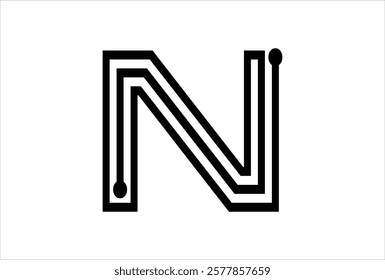 Elegant Letter N logo Vector Template Initial Letter N Logo Design. Creative And Modern N logo