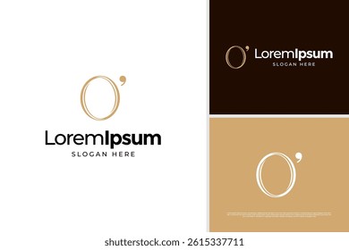Elegant letter O with comma on top vector logo design template