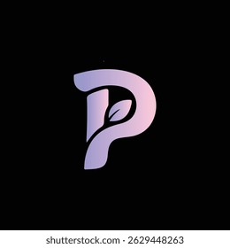 Elegant Letter P with Leaf Logo