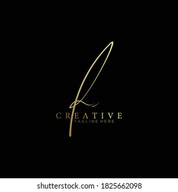 Elegant Letter P R Gold Handwriting Signature Logo Design Template