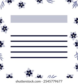 Elegant letter paper surrounded by flower spring icons. Hand drawn vector icon.
