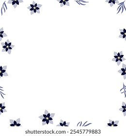 Elegant letter paper surrounded by flower spring icons with copy space. Hand drawn vector icon.