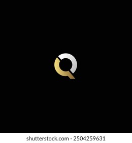 Elegant Letter Q or OQ Logo with Search Icon in Gold and White, Black Background, Ideal for Professional Branding and Modern Business Applications.