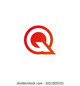 Elegant letter Q with red gradient color logo design template vector