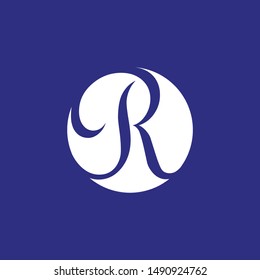 Elegant Letter R in Circle shape, Modern R Royal Logo Template .vector