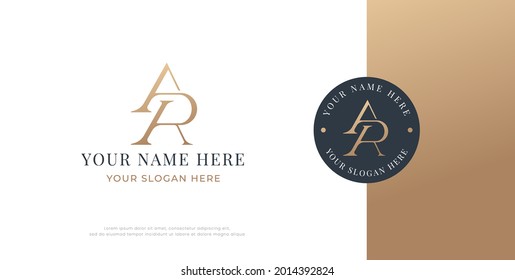 elegant letter a r monogram serif logo design