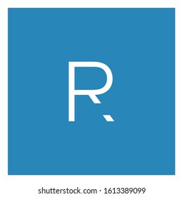 Elegant letter R symbol in white color