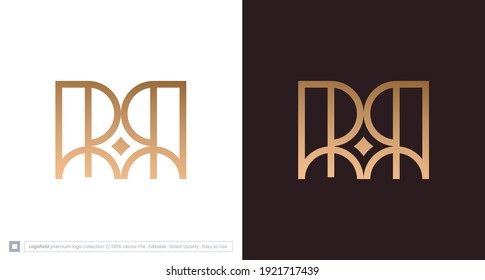 Elegant letter RR logo with star element, luxury RR initial monogram, logo vector template