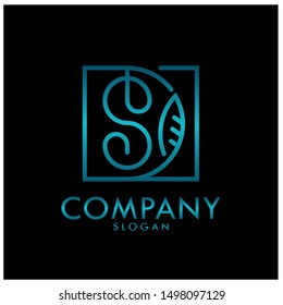Elegant Letter S and D logo metallic color