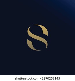 Elegant letter s logo in gold color. Vector