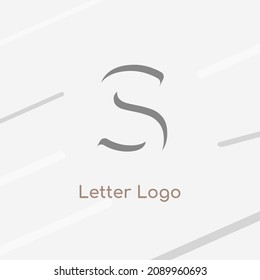 Elegant letter S logo as negative space icon creative