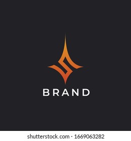 Plantilla de logotipo de forma estrella de letra elegante. Icono del vector.
