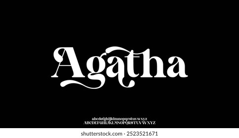 Elegant letter serif font alphabet. Typography designs set a to z. Vector illustration.