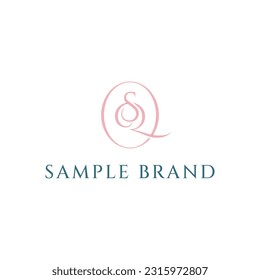 Elegante letra SQ QA Monograma Vector de diseño