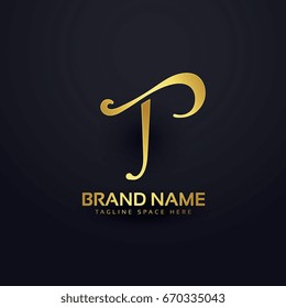 elegant letter T logo design with swirl effect
