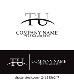 Elegant letter T U initial accounting logo design concept, accounting business logo design template