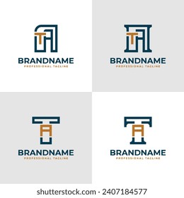 Elegant Letter AT and TA Monogram Logo, suitable for business with AT or TA initials