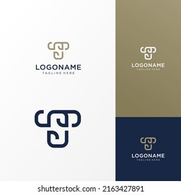 Elegant letter TS or ST initial logo concept vector