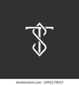 elegant letter TS,ST logo design. Vector illustration elegant letter TS,ST. modern logo design vector icon template.