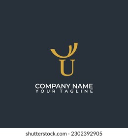 Elegant Letter U Deer Logo Design Vector.