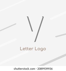 Elegant letter V logo as negative space icon creative