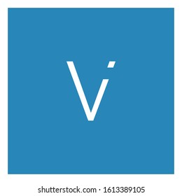 Elegant letter V symbol in white color