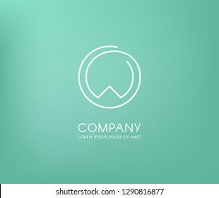 Elegant letter 'W' in a circle. Stylish logo for branding identity. Vector image.