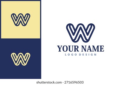 Logotipo elegante de la letra W con bordes redondeados - perfecto para marcas de lujo y Profesional. Aislado sobre fondo blanco.