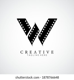 Elegant Letter W Logo For Strip Film Vector Illustration