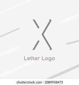 Elegant letter X logo as negative space icon creative