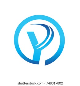 elegant letter y with curved lines, modern initial y logo,  isolated on white background. 