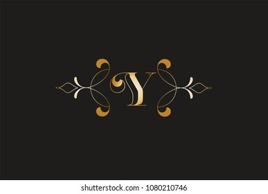 Elegant Letter Y Golden Design.Creative Monogram Logo
