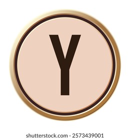 Elegant letter Y with a pink and gold minimalist design, perfect for Valentine’s Day decorations, symbolizing love and romance for creative graphic projects