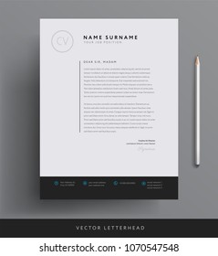 Elegant letterhead template design in minimalist style