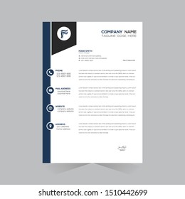 Elegant letterhead template design in minimalist style