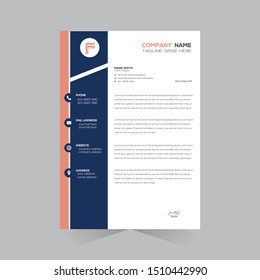 Elegant letterhead template design in minimalist style