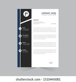 Elegant letterhead template design in minimalist style