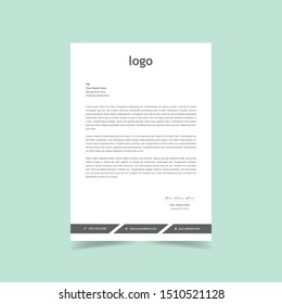 Elegant letterhead template design in minimalist style. Vector illustration.