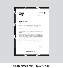 Elegant letterhead template design in minimalist style