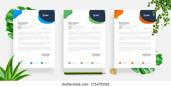 Elegant letterhead template design in minimalist style